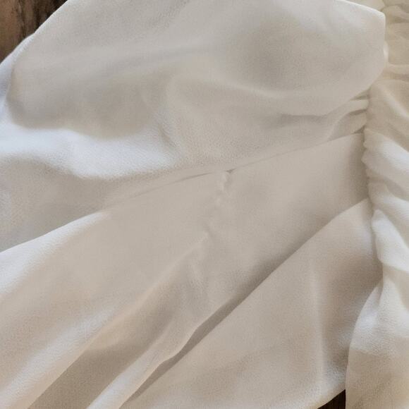 Mergim Magda Bridal One Shoulder Dress White Size 2 US Size Medium *No Belt* - Picture 12 of 12